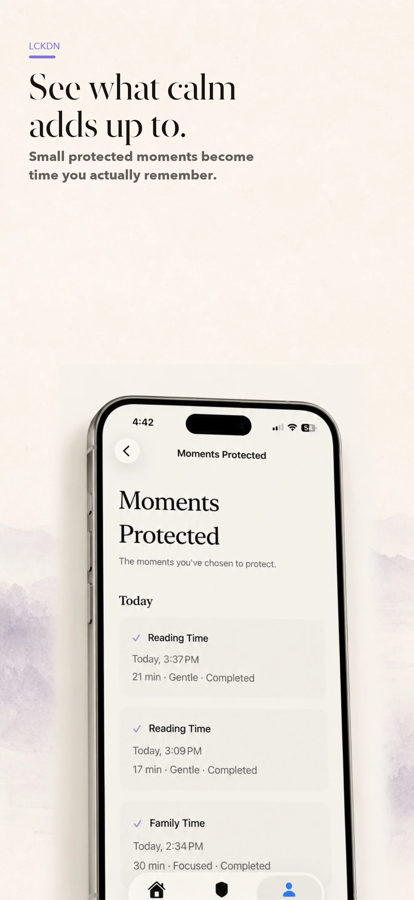 LCKDN widgets for starting protected moments